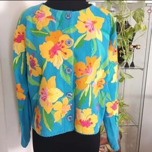 Vintage Michael Simon Flower Design Sweater